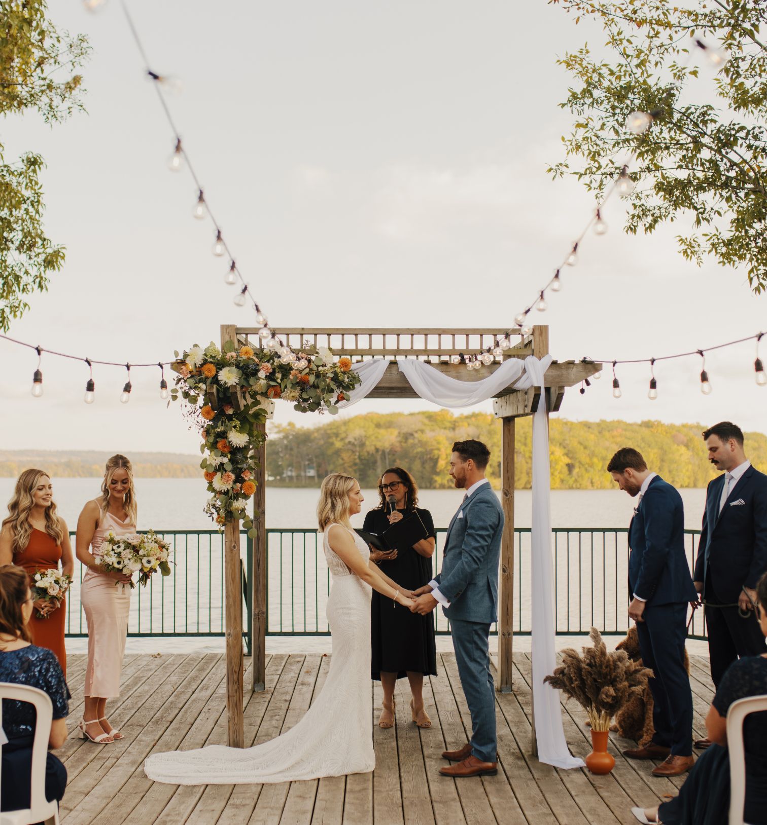 waterfront view of wedding