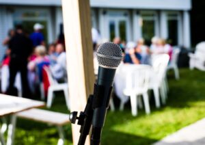 Live music on the boardwalk at Elmhirst's Resort overlooking Rice Lake